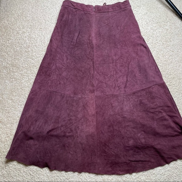 R/R Studio BURGUNDY SUEDE SKIRT - Picture 5 of 7